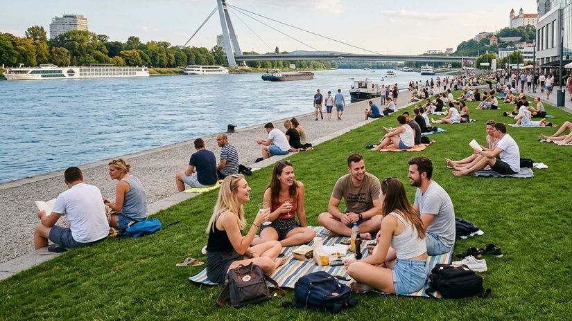 Bratislava praska vo svicoch no namiesto historickeho jadra turisti obsadzuju maly kusok nabrezia